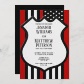 細い赤線バッジ 招待状 (正面/裏面)