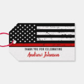 細い赤線ファイアマン消防士卒業 ギフトタグ (裏面横)