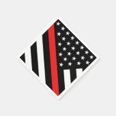 細い赤線フラグ スタンダードカクテルナプキン (角)