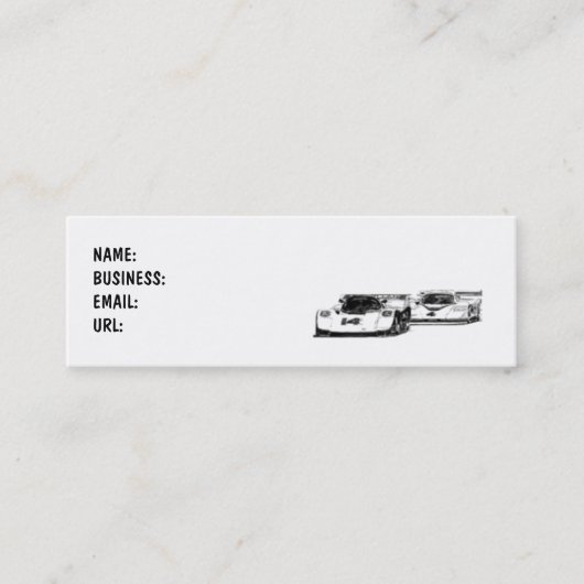 細い車-競争- -カスタマイズ スキニー名刺 (正面)