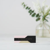 細い金ゴールドの効果のシックな名刺 スキニー名刺 (スタンド正面)