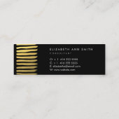 細い金ゴールドの効果のシックな名刺 スキニー名刺 (裏面)