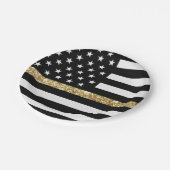 細い金ゴールド線グリッターフラグ ペーパープレート (アングル)