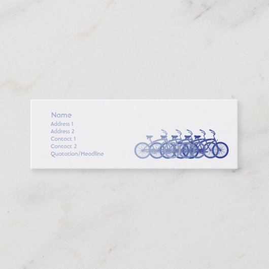 細い青いバイク- スキニー名刺 (正面)