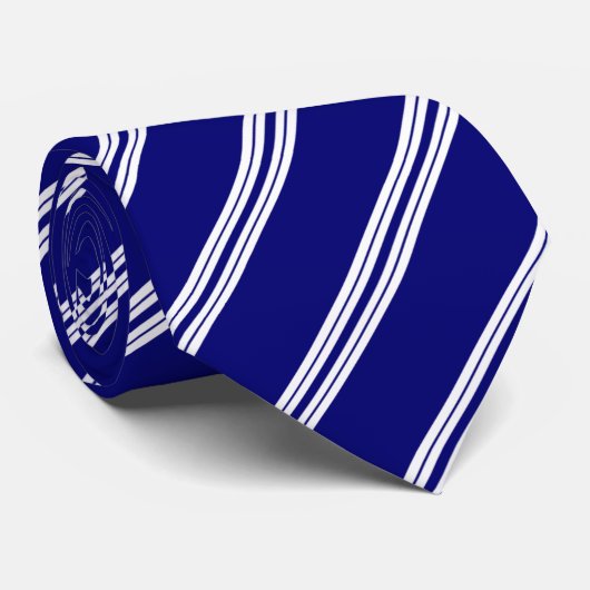 細い青い線すくいストライプ車のネックタイ ネクタイ (ロール)