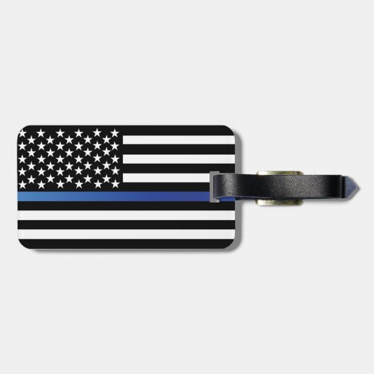 細い青い線のフラグ荷物タグ ラゲッジタグ (裏面横)