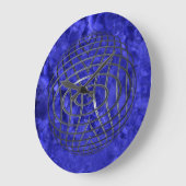 細い青い線の線儀 ラージ壁時計 (傾斜)