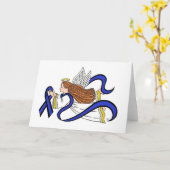 細い青い線の角 カード (黄色い花)