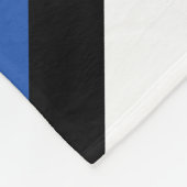 細い青い線の警察フラグモノグラム名(小) フリースブランケット (角)