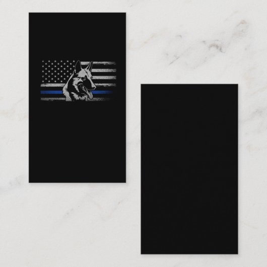 細い青い線の警察ベルギーのマリノイドッグ 名刺 (正面/裏面)