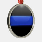 細い青い線ボタ白熱［赤熱］光を放つン メタルオーナメント (右)