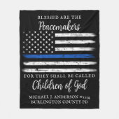 細い青い線賛美は平和維持軍の警察である フリースブランケット (正面)