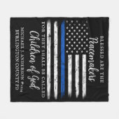 細い青い線賛美は平和維持軍の警察である フリースブランケット (正面(横))