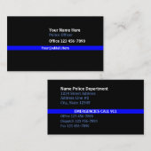 細い青い線連絡 名刺 (正面/裏面)