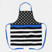 細い青い線 エプロン (正面)
