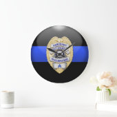 細い青い線 – カスタム1 ラージ壁時計 (ホーム)