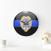 細い青い線 – カスタムLt ラージ壁時計 (ホーム)