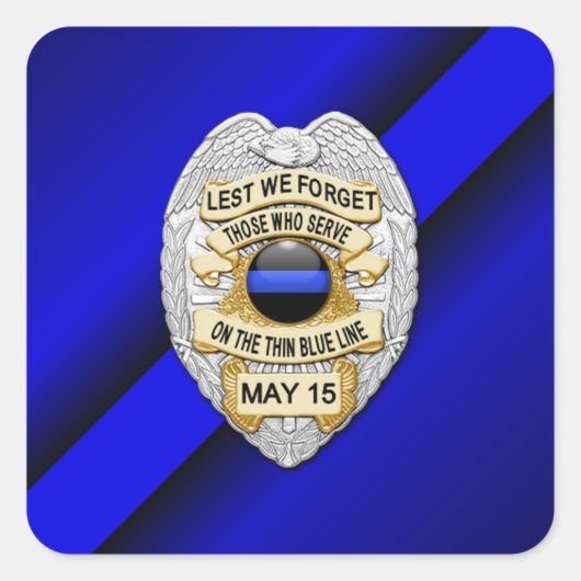 細い青い線 スクエアシール (正面)