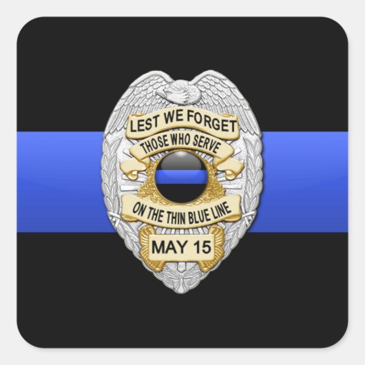 細い青い線 スクエアシール (正面)