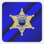 細い青い線 スクエアシール (正面)