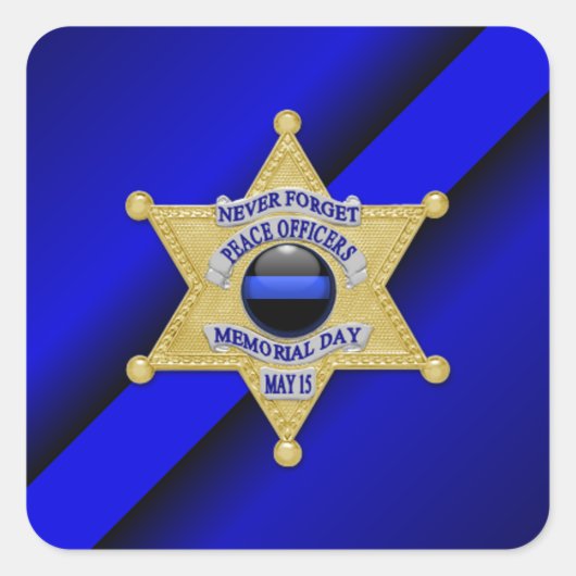 細い青い線 スクエアシール (正面)