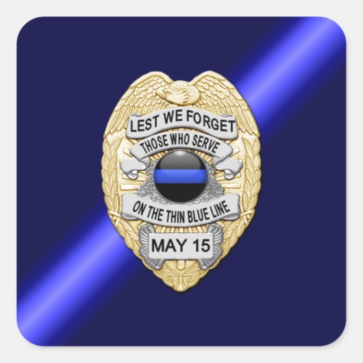 細い青い線 スクエアシール (正面)