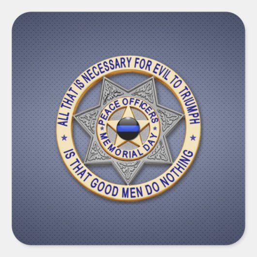 細い青い線 スクエアシール (正面)