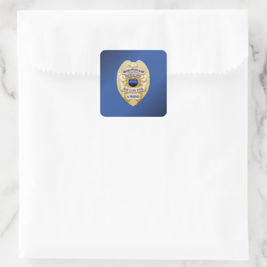 細い青い線 スクエアシール (バッグ)