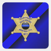 細い青い線 スクエアシール (正面)