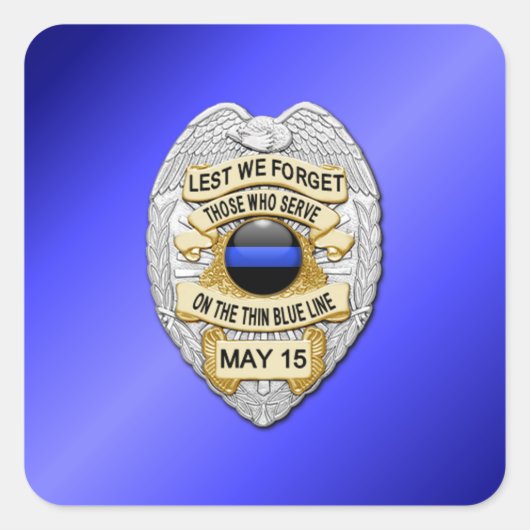 細い青い線 スクエアシール (正面)