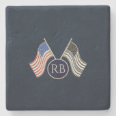 細い青い線 ストーンコースター (正面)