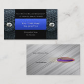 細い青い線 – ベルトキーパーと行頭文字 名刺 (正面/裏面)