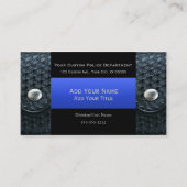 細い青い線 – ベルトキーパーと行頭文字 名刺 (正面)