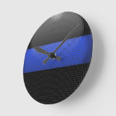 細い青い線 ラウンド壁時計 (傾斜)