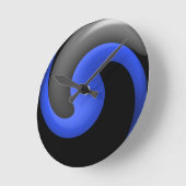 細い青い線 ラウンド壁時計 (傾斜)