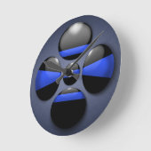 細い青い線 ラウンド壁時計 (傾斜)