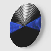 細い青い線 ラージ壁時計 (傾斜)