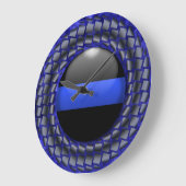 細い青い線 ラージ壁時計 (傾斜)