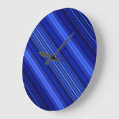 細い青い線 ラージ壁時計 (傾斜)