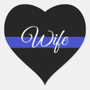 細い青い線：警察の妻 ハートシール