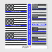 [細い青い線]青いSVGビニールステッカーを戻す シール (シート)