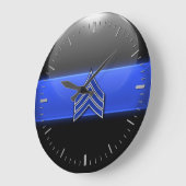 細い青い線 – 青/白の軍曹の大ストライプきい ラージ壁時計 (傾斜)