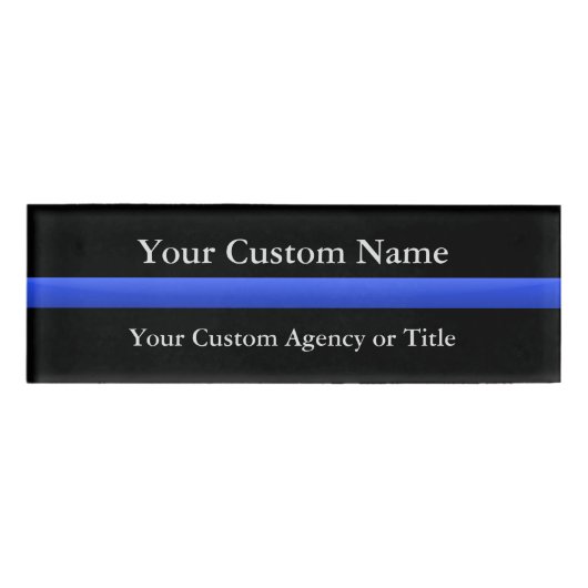 細い青の線のグラデーション 名札 (正面)