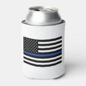 細い青の線のフラグ 缶クーラー (缶正面)