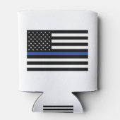 細い青の線のフラグ 缶クーラー (裏面)