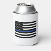 細い青の線のフラグ 缶クーラー (缶裏面)