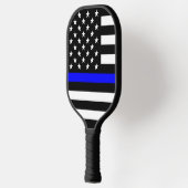 細い青の線フラグ(統一された州) ピックルボールラケット (左)