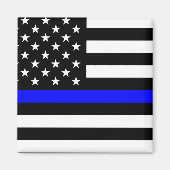 細い青の線フラグ(統一された州) マグネット (正面)