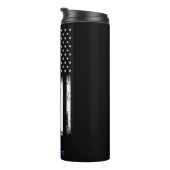 細い青動揺してい線の警察コーヒー タンブラー (回転右)