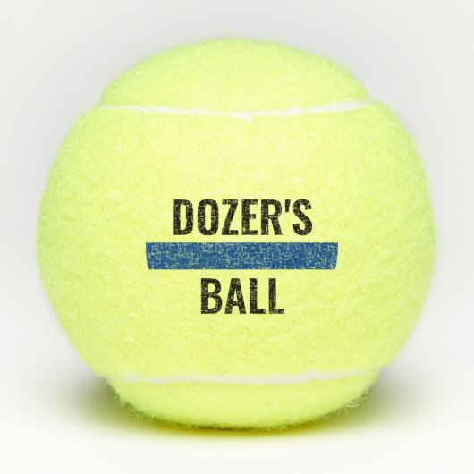 細い青線K9警察犬名パーソナライズされた テニスボール (正面)